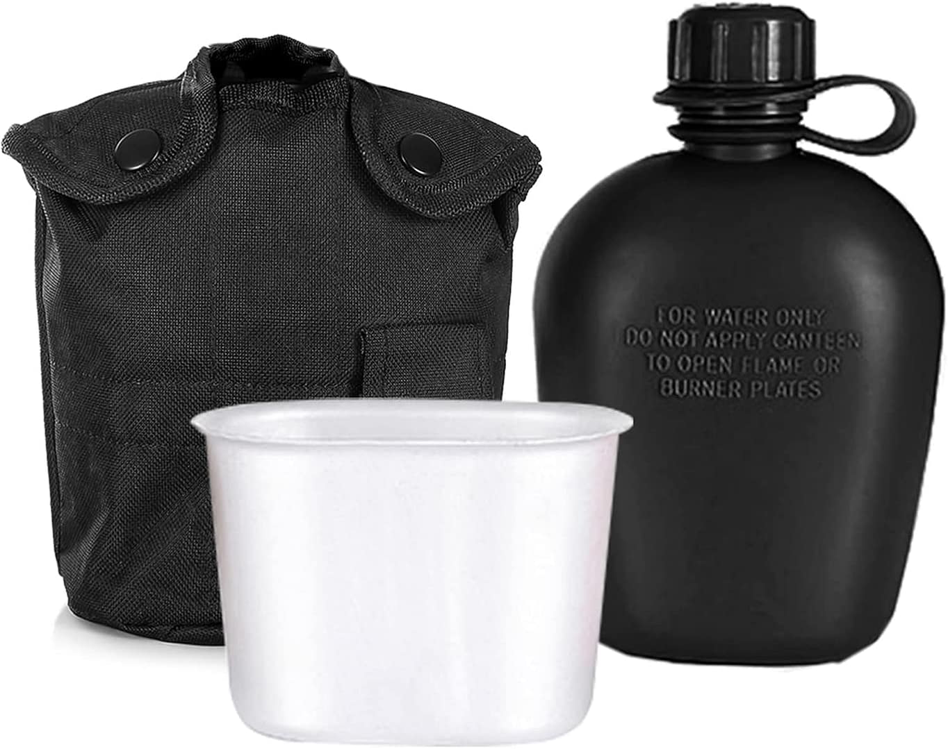 Kit de Cantimplora 3 Piezas con Taza de Aluminio Hidratación para Aire Libre y Supervivencia - 1