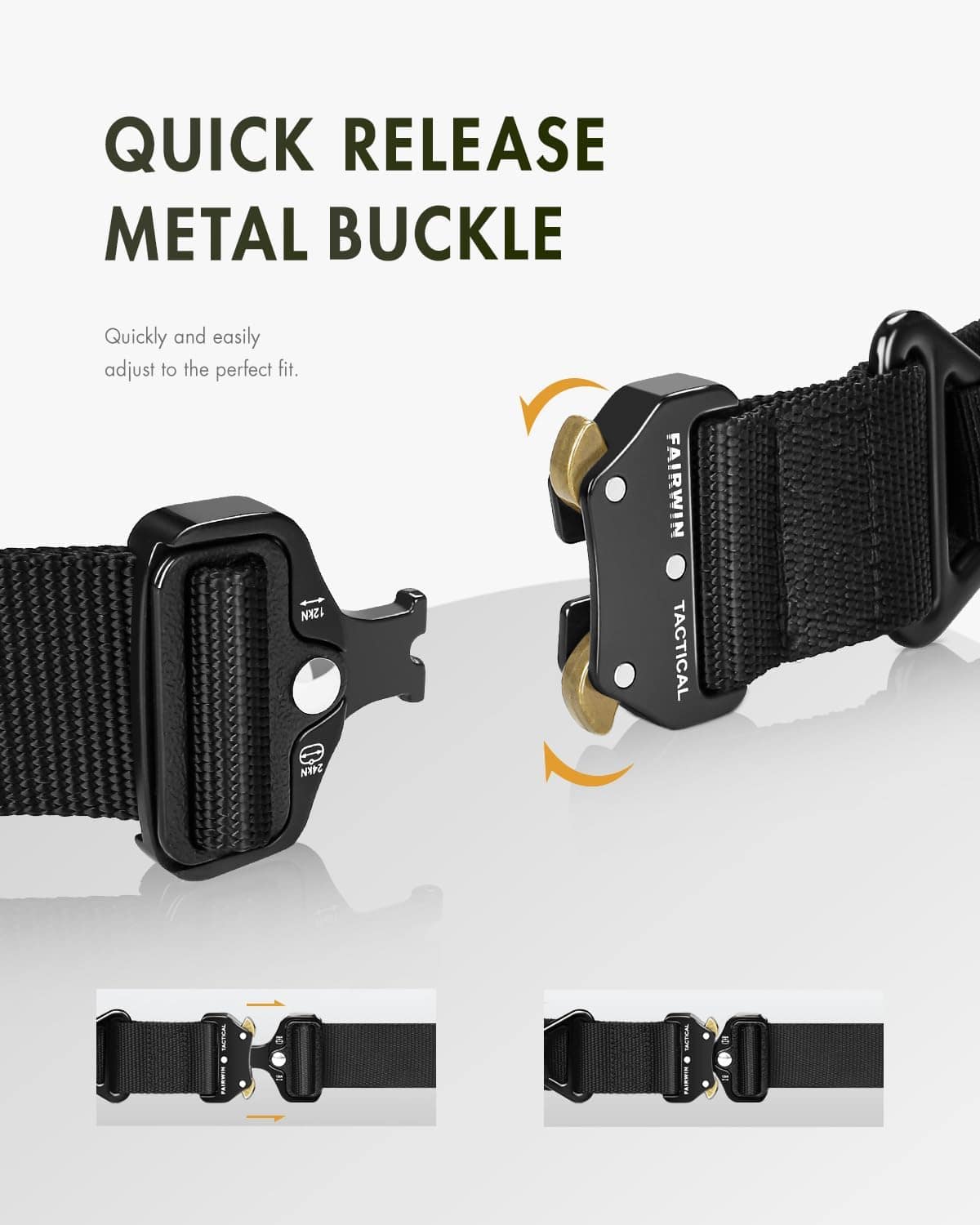 Cinturón Táctico FAIRWIN – Nylon 1000D, Liberación Rápida y Anillo en V - 2