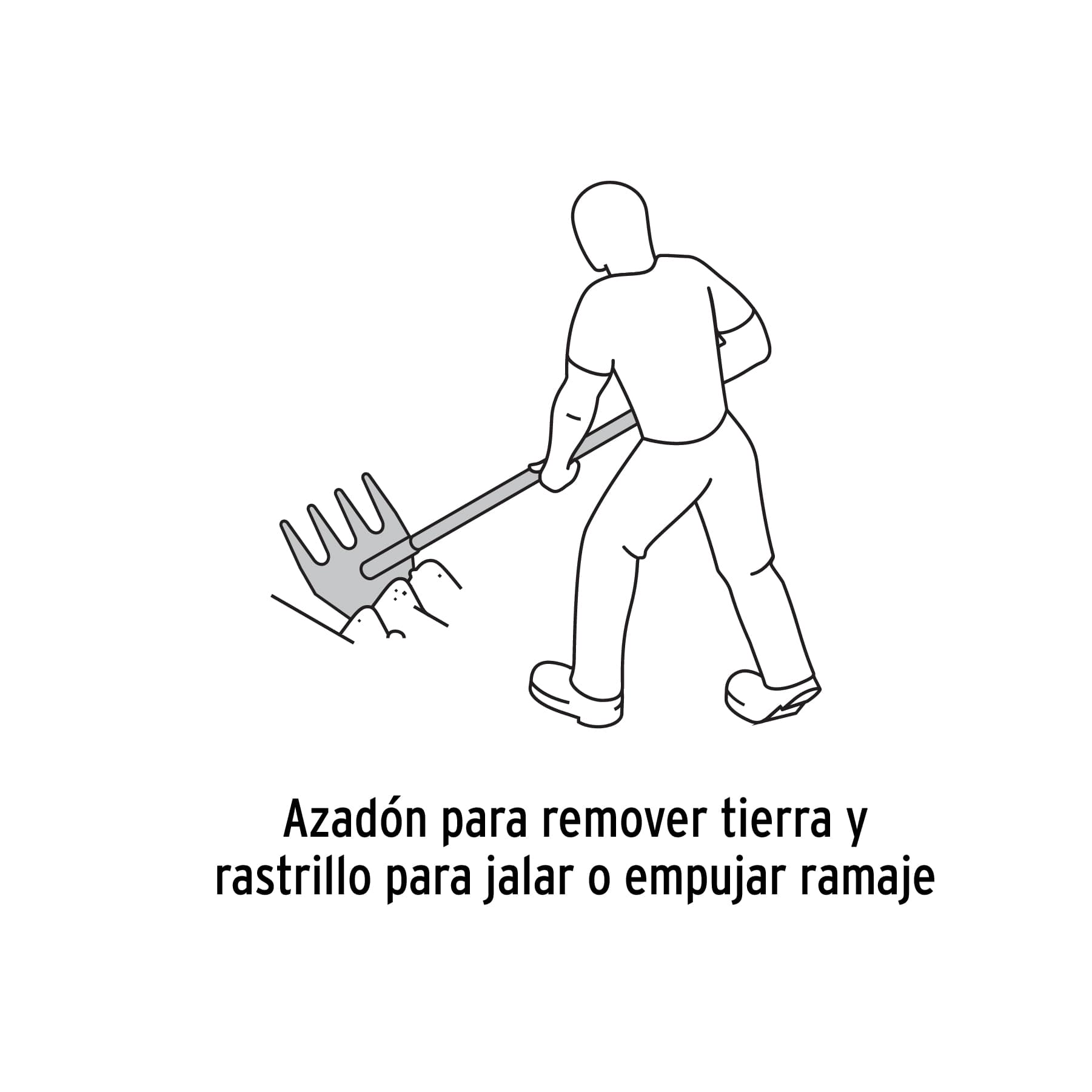 Rastrillo McLeod Truper – 2 en 1 con Azadón – Mango de Madera de 48” - 3